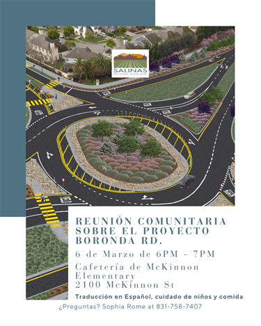 Event flyer for community meeting in Spanish