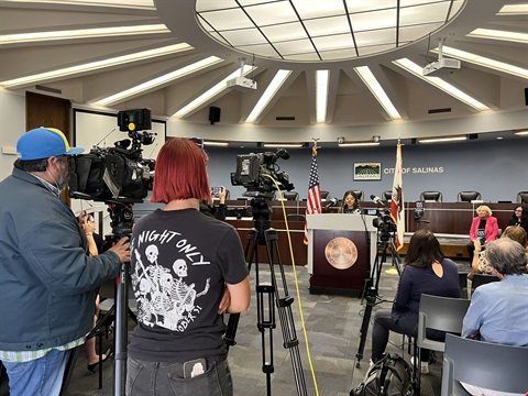 media in the Rotunda recording at a press conference