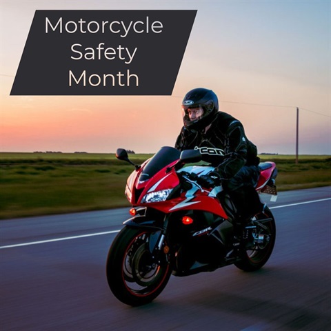 Man riding motorcycle on highway